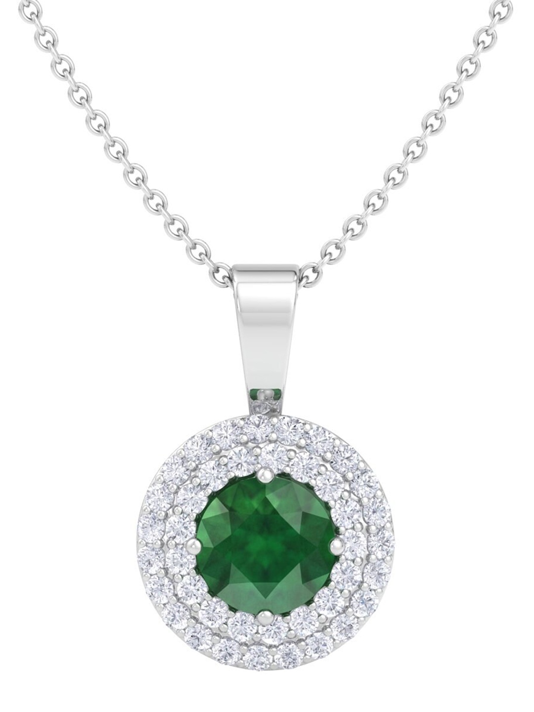 

Inddus Jewels 92.5 Sterling Silver Rhodium-Plated CZ Studded Pendant With Chain