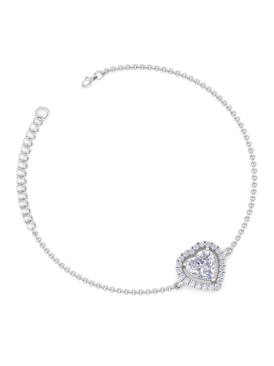 

Inddus Jewels Women Sterling Silver Cubic Zirconia Rhodium-Plated Link Bracelet