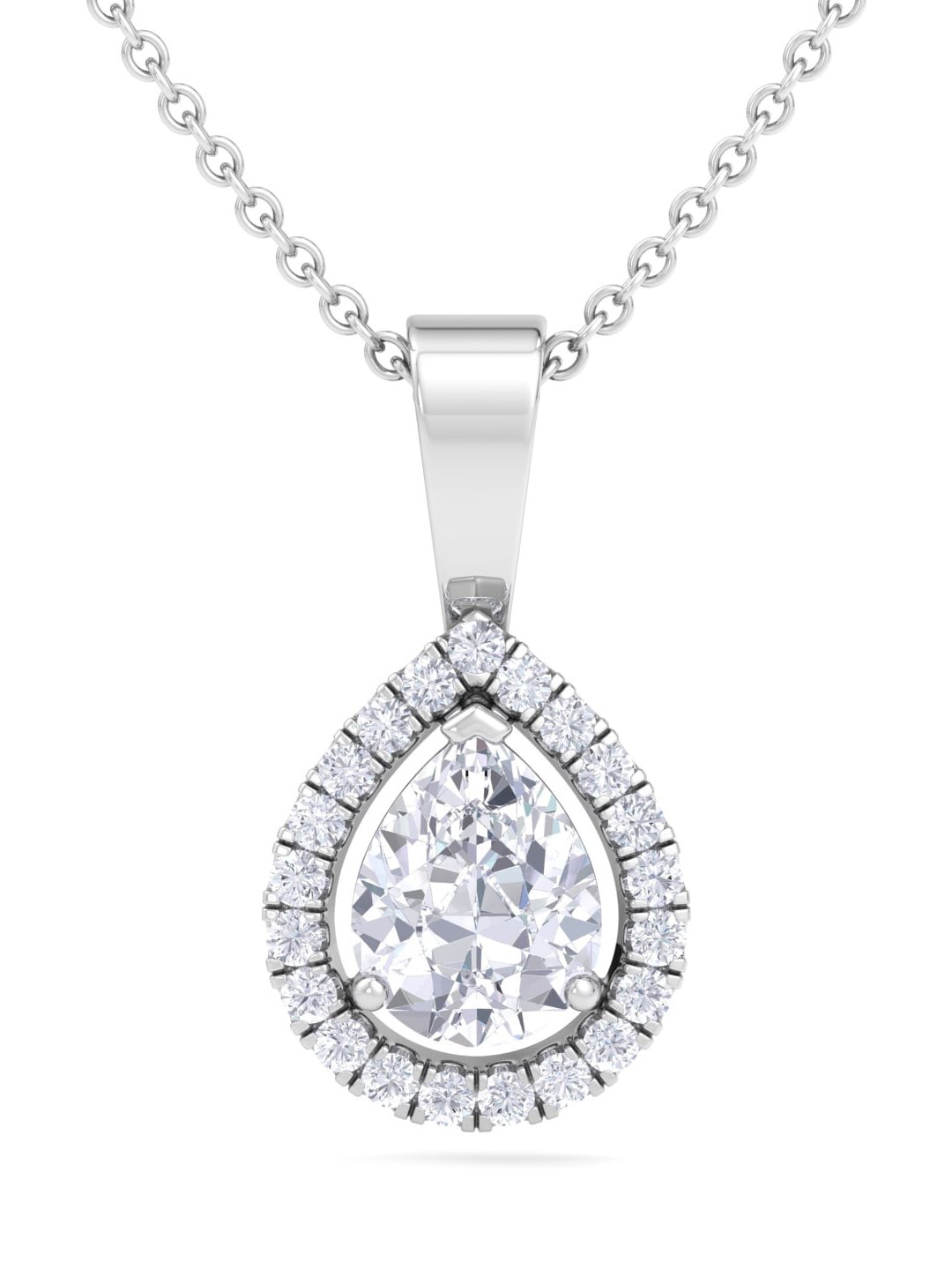 

Inddus Jewels 92.5 Sterling Silver Rhodium-Plated CZ Studded Pendant With Chain