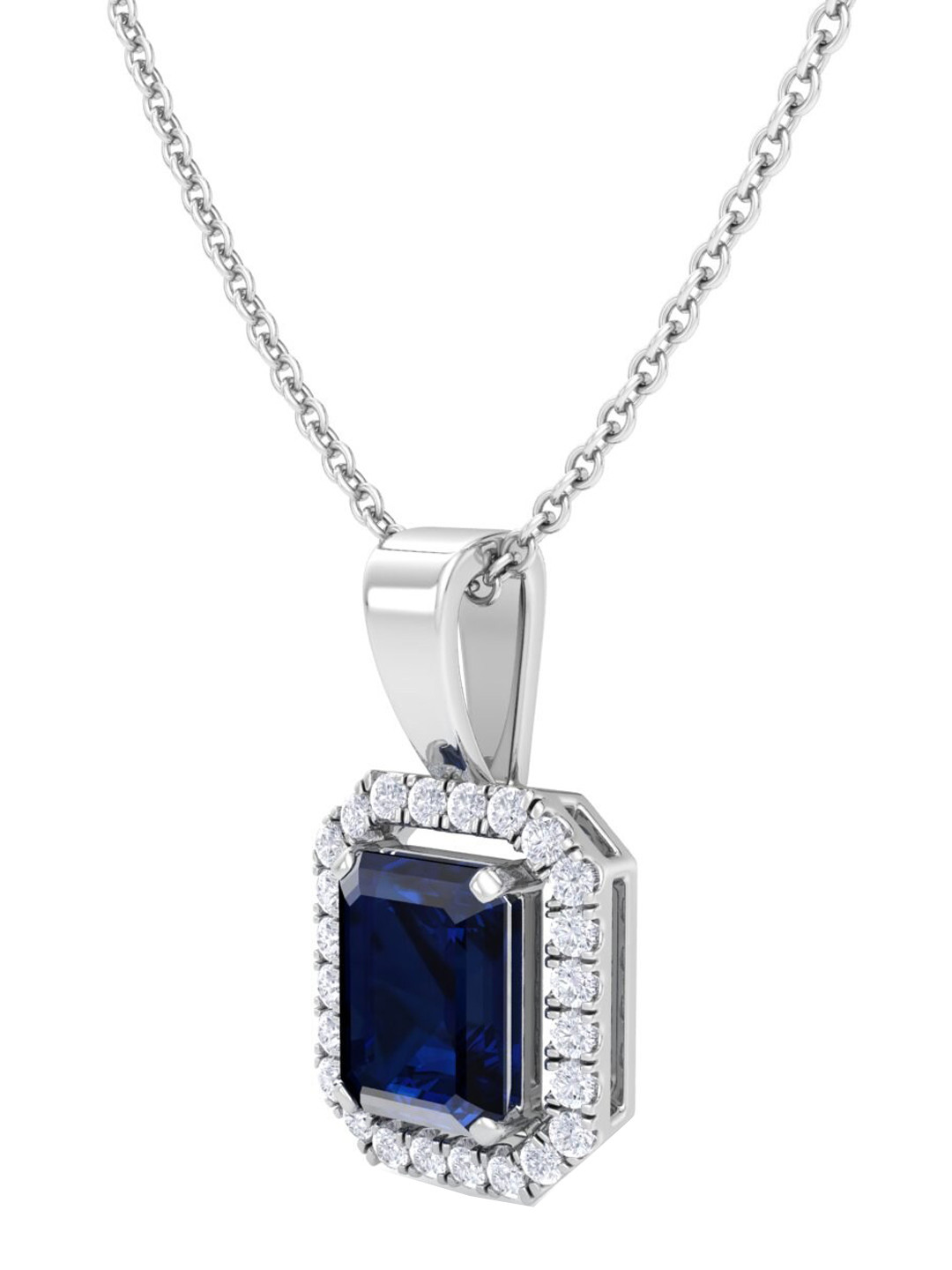 

Inddus Jewels 92.5 Sterling Silver Rhodium-Plated CZ Studded Pendant With Chain