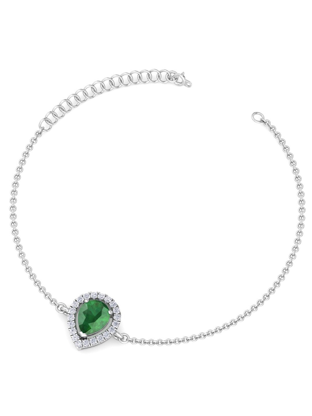 

Inddus Jewels Women Sterling Silver Cubic Zirconia Link Bracelet