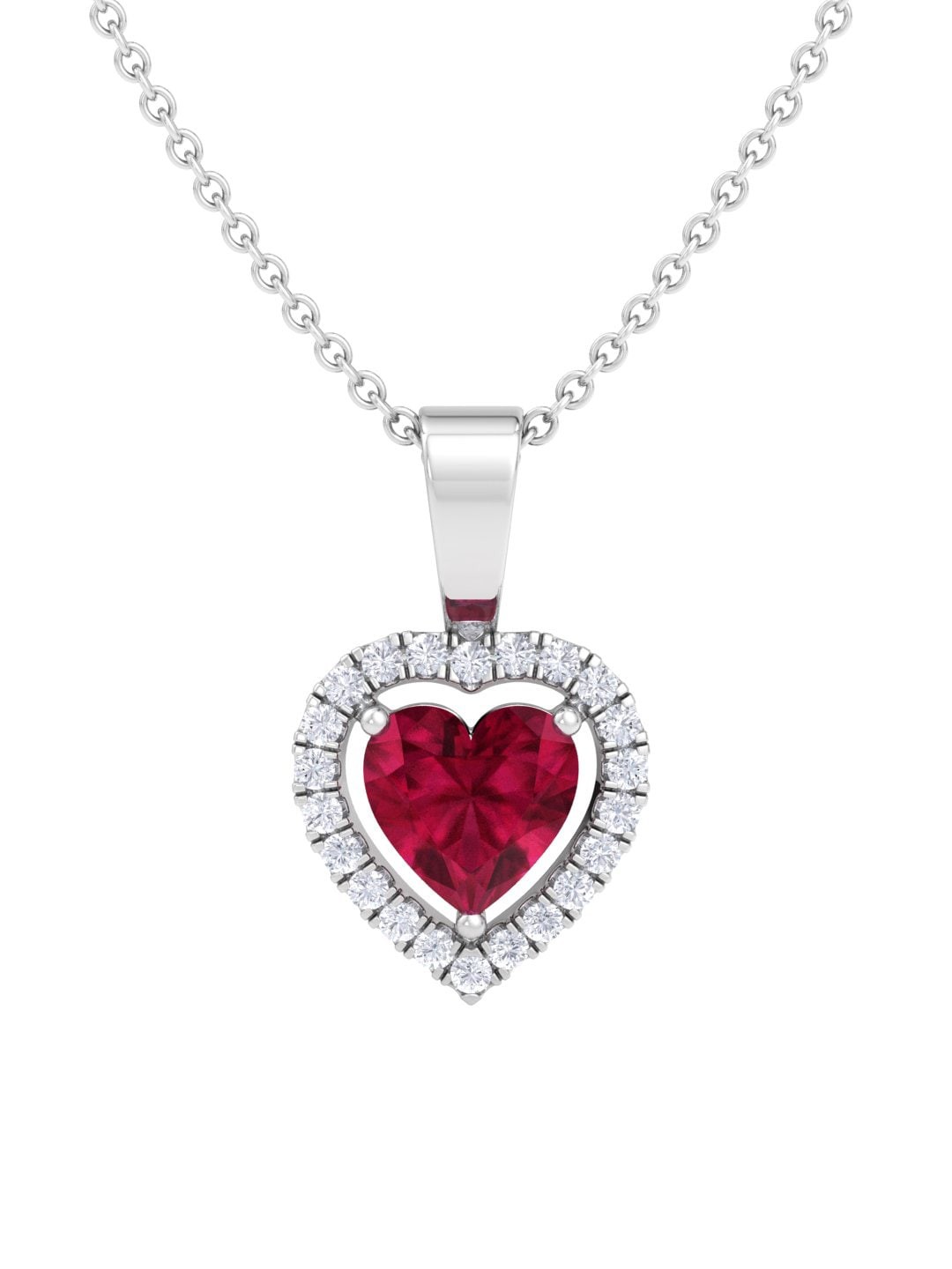 

Inddus Jewels 92.5 Sterling Silver Rhodium-Plated CZ Studded Pendant With Chain