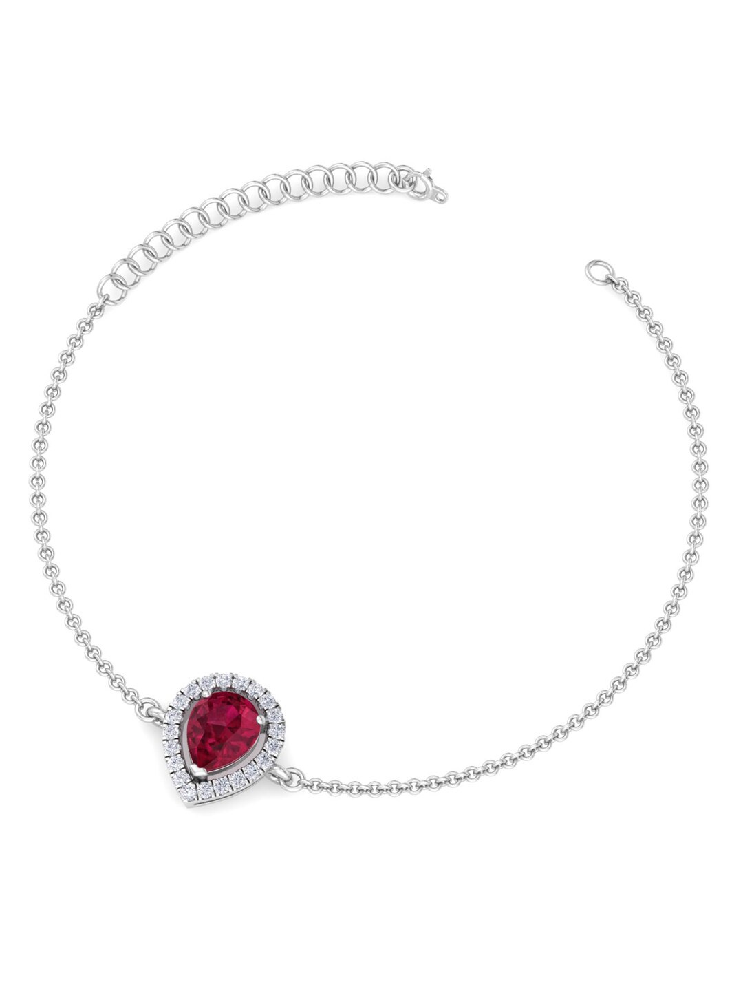 

Inddus Jewels Women Sterling Silver Cubic Zirconia Link Bracelet