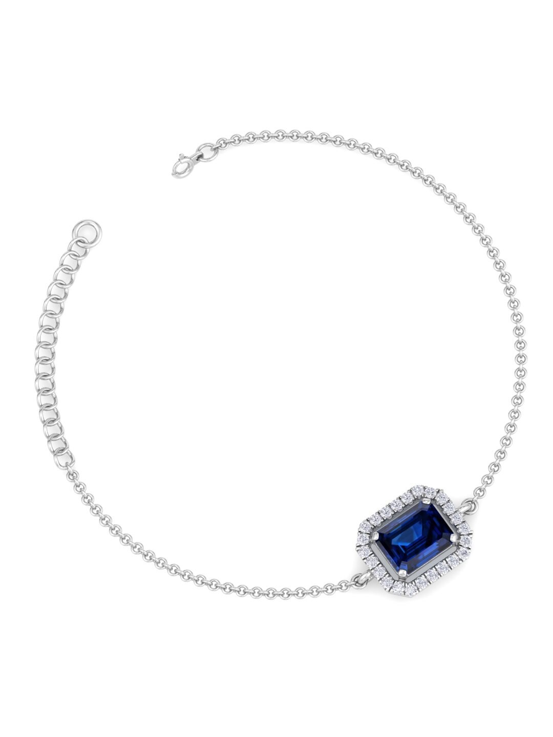 

Inddus Jewels Women Sterling Silver Cubic Zirconia Link Bracelet