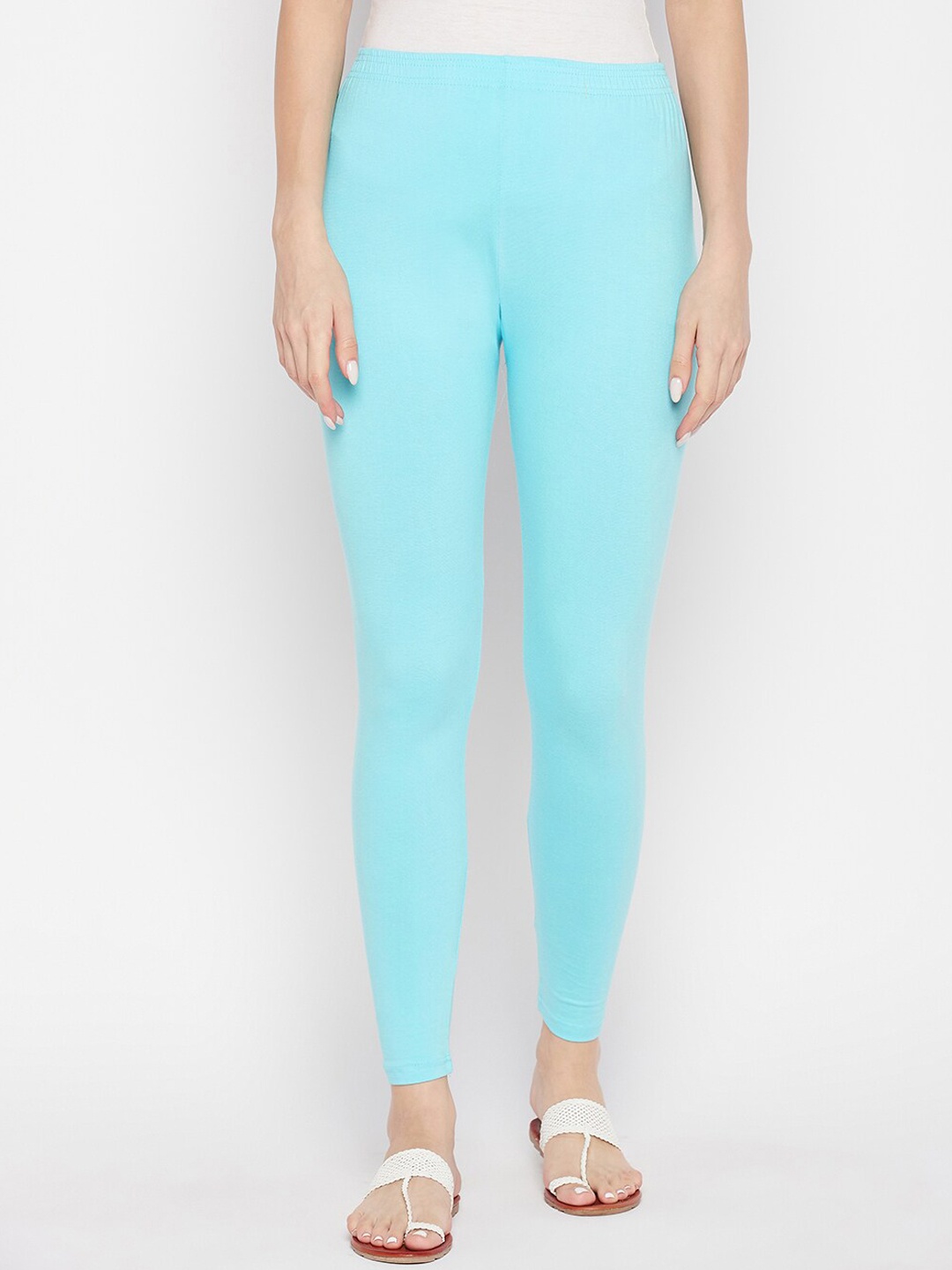 

Clora Creation Women Mid Rise Cotton Ankle Length Leggings, Blue