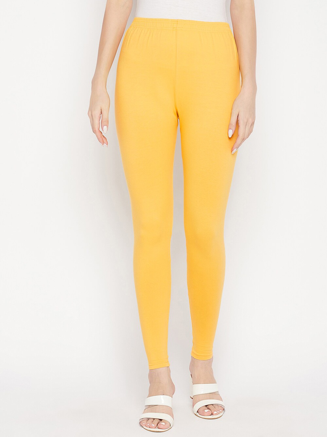 

Clora Creation Women Mid Rise Cotton Ankle Length Leggings, Yellow