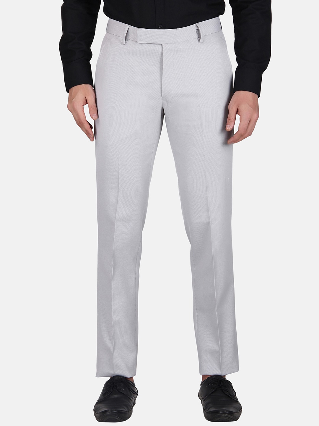 

TrulyFeb Men Mid-Rise Slim Fit Formal Trousers, Grey
