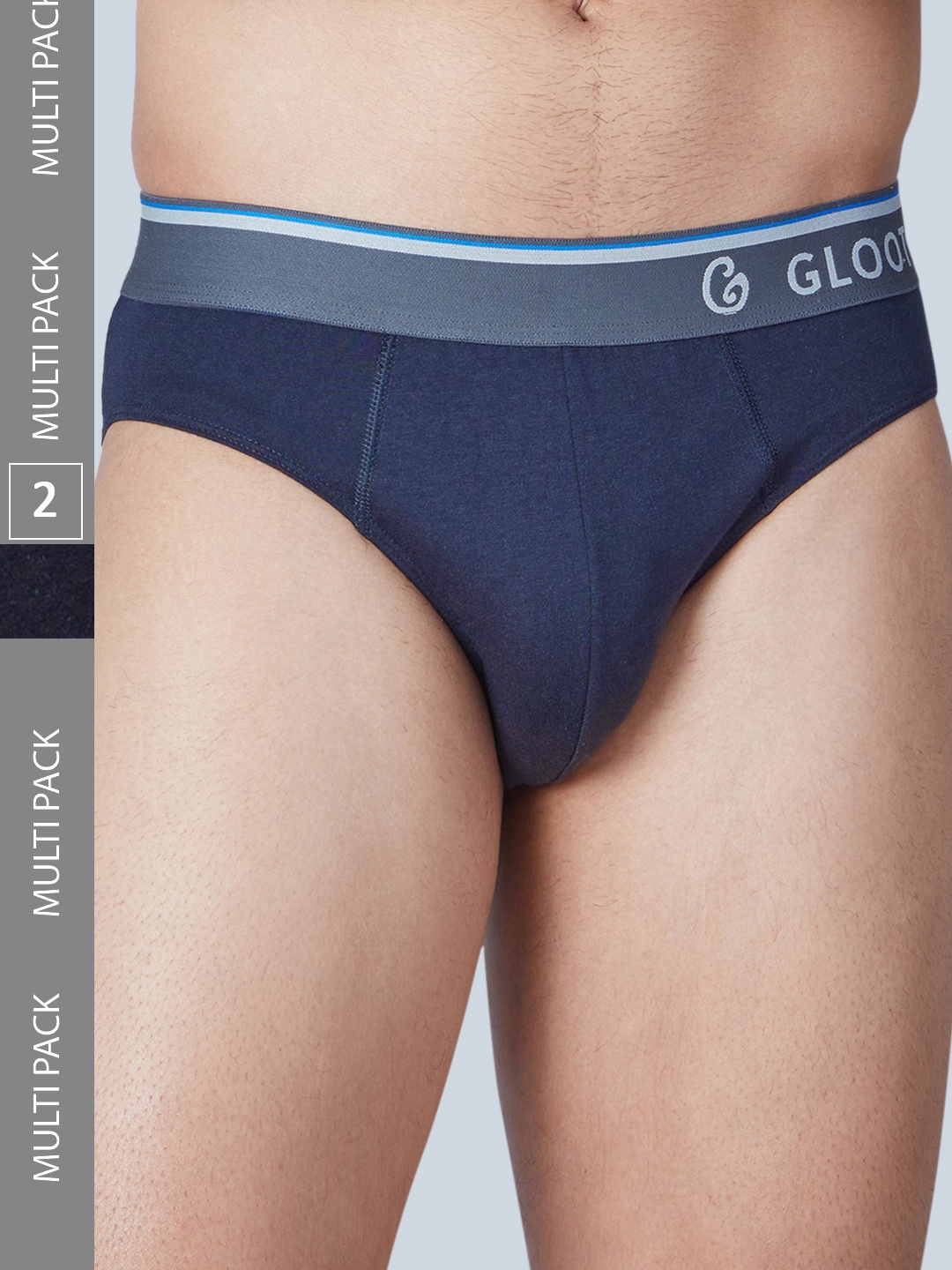 

Gloot Men Pack Of 2 Pure Cotton Basic Briefs, Black
