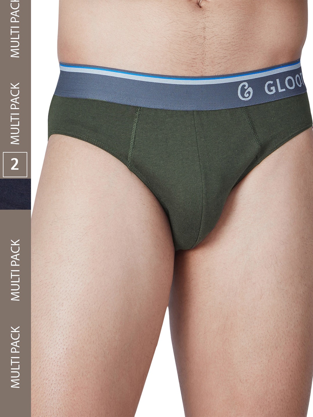 

Gloot Men Pack Of 2 Pure Cotton Basic Briefs, Black