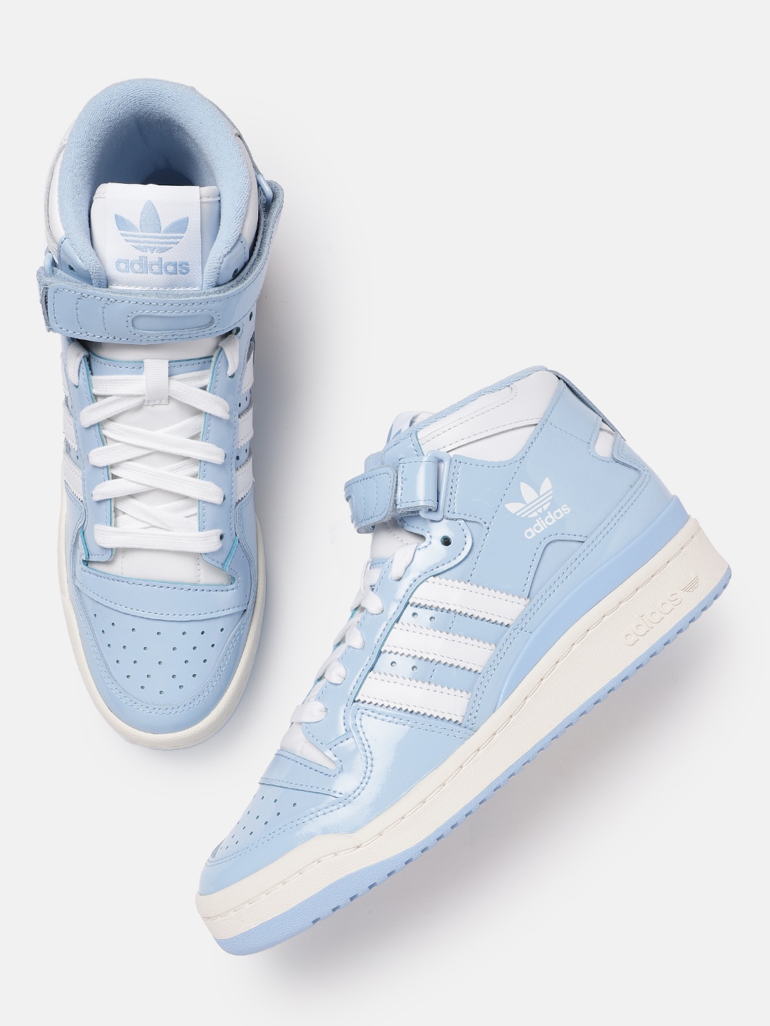 

ADIDAS Originals Men Colourblocked Leather Forum Mid Sneakers, Blue