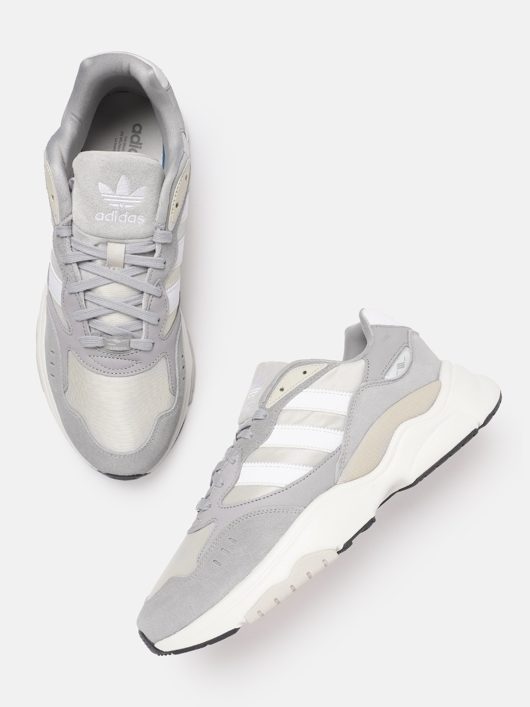 

ADIDAS Originals Men Colourblocked Woven Design RETROPY F90 Sneakers, Grey