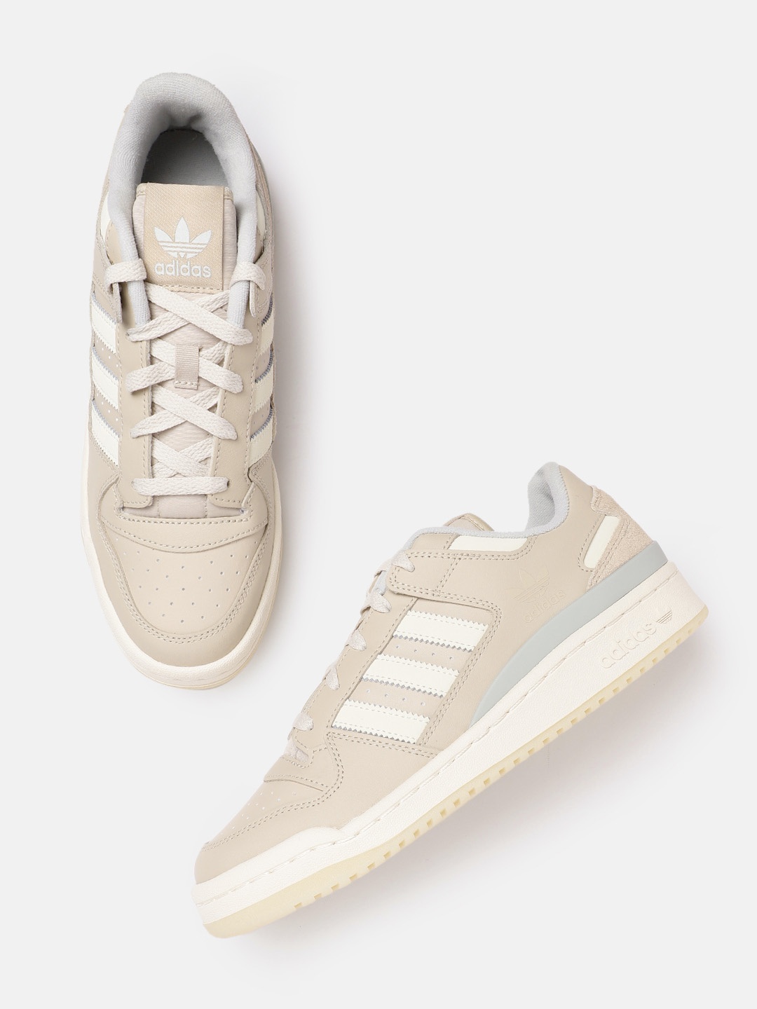 

ADIDAS Originals Women Perforated Leather Forum Low Sneakers, Beige
