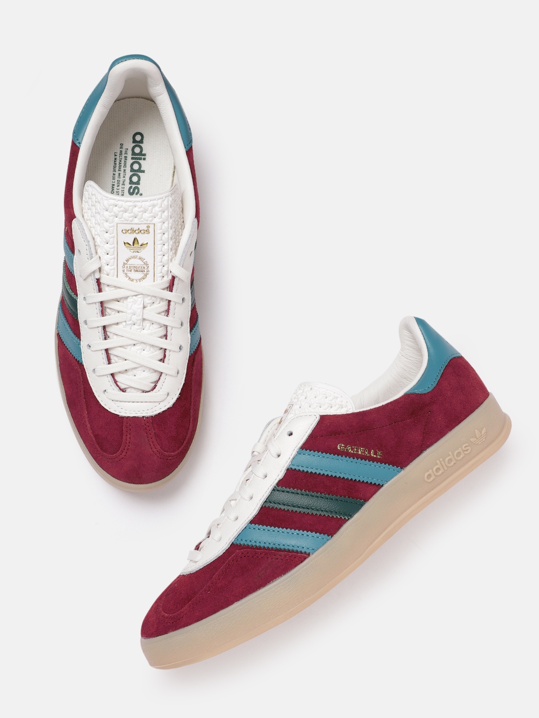 

ADIDAS Originals Men Suede Colourblocked GAZELLE INDOOR Sneakers, Red