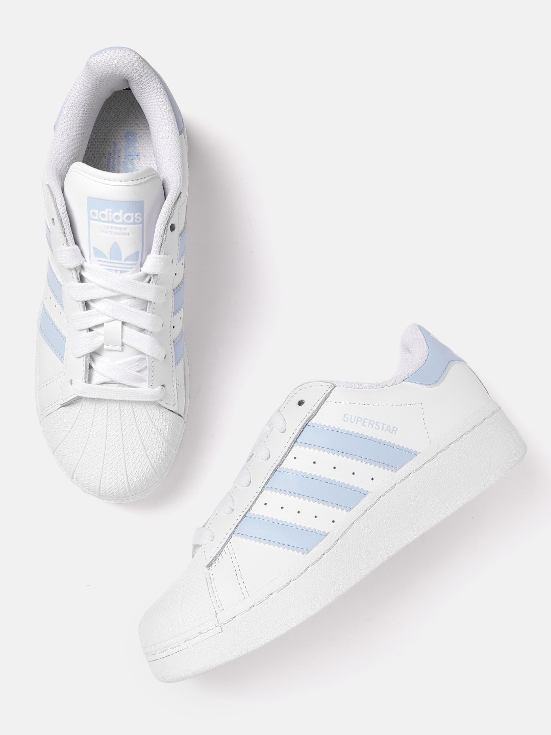 

ADIDAS Originals Women Striped Leather Superstar XLG Sneakers, White