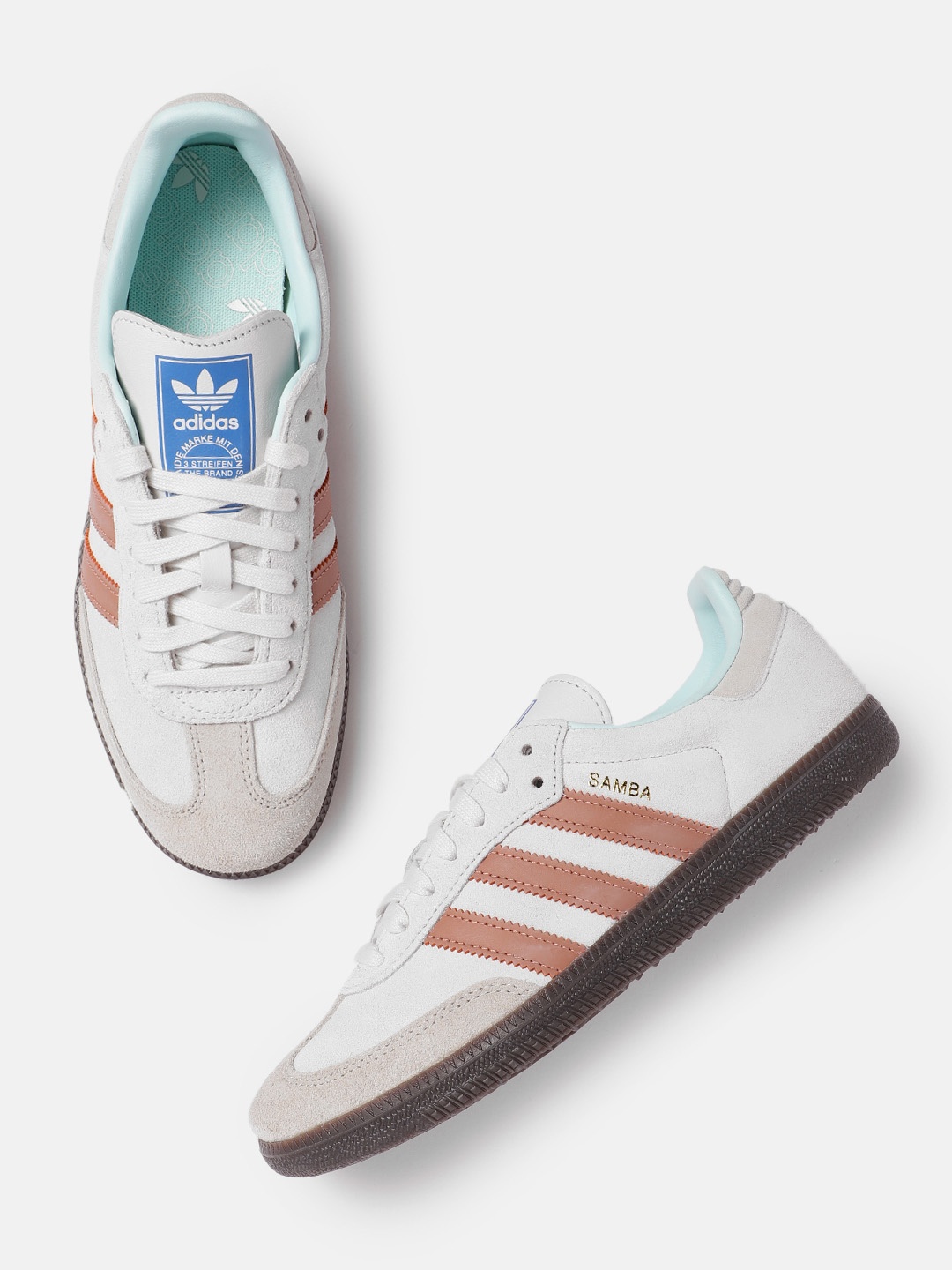 

ADIDAS Originals Men Striped Suede Samba Og Sneakers, Beige