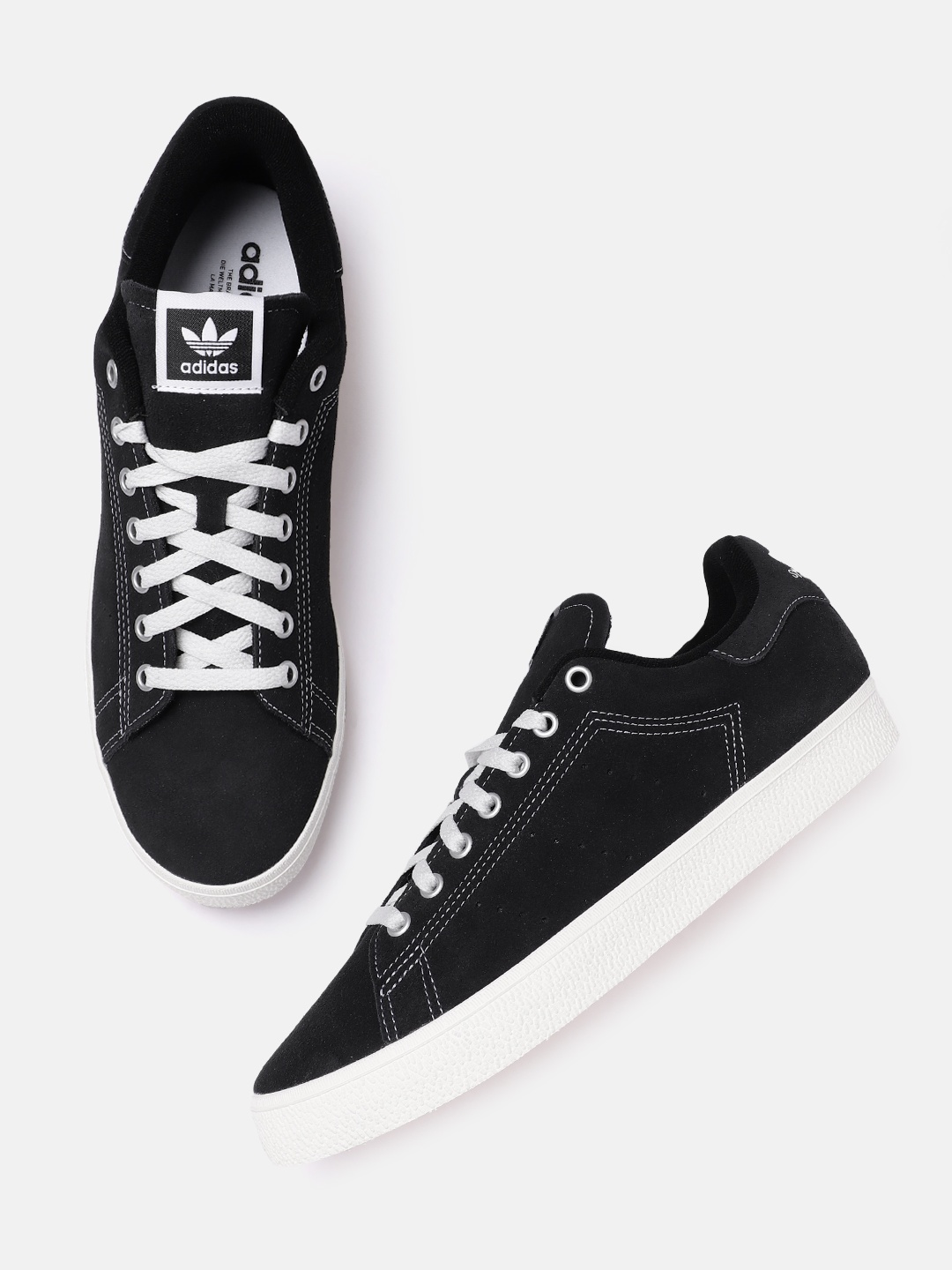 

ADIDAS Originals Men Round-Toe Suede Stan Smith CS Sneakers, Black