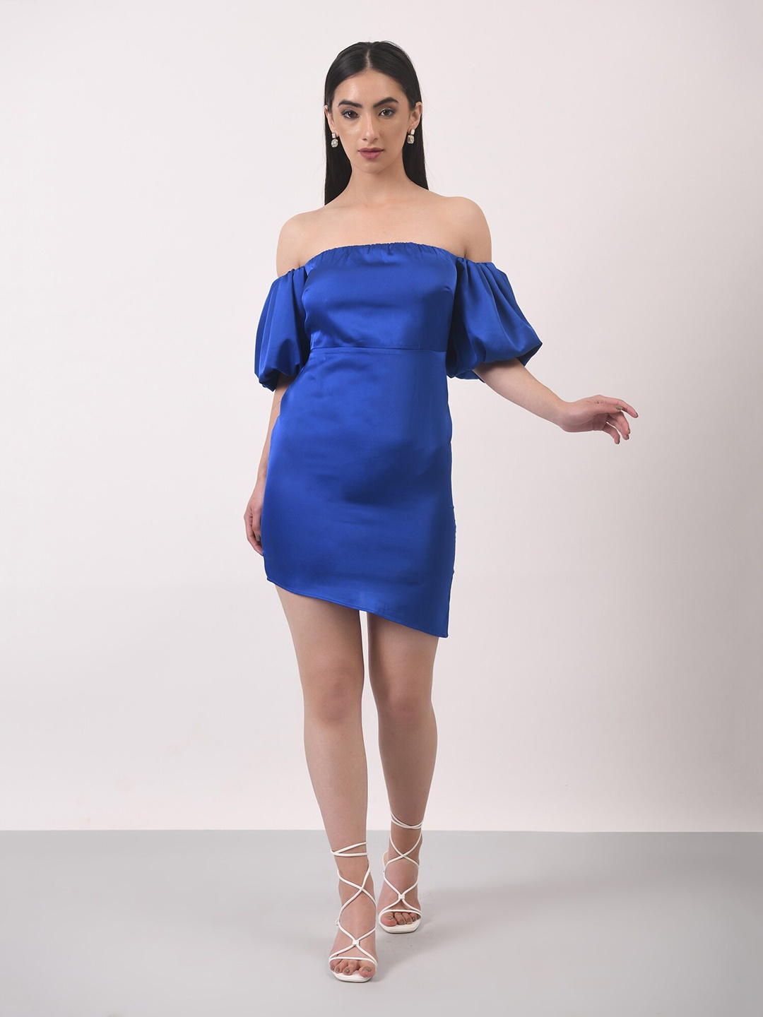 

ATTIC SALT Off-Shoulder Bodycon Dress, Blue