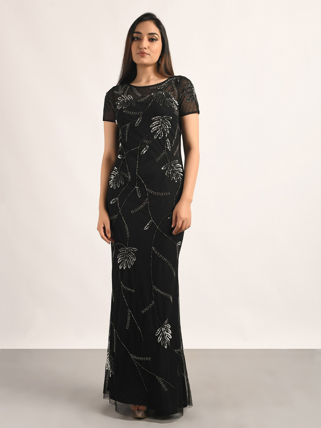 

ATTIC SALT Sequined Maxi Dress, Black