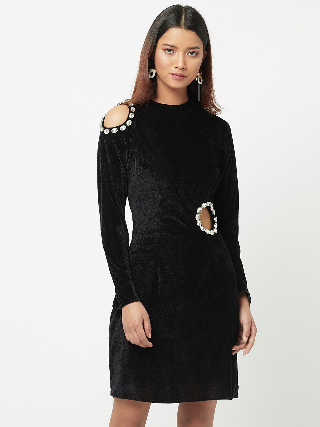 

ATTIC SALT Cold-Shoulder Sheath Dress, Black