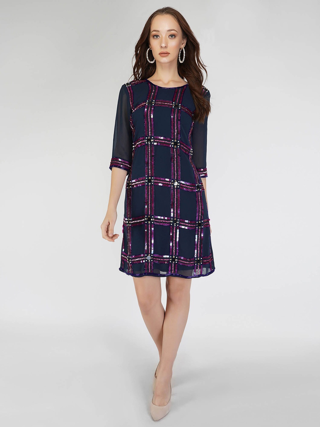

ATTIC SALT Embellished A-Line Dress, Black