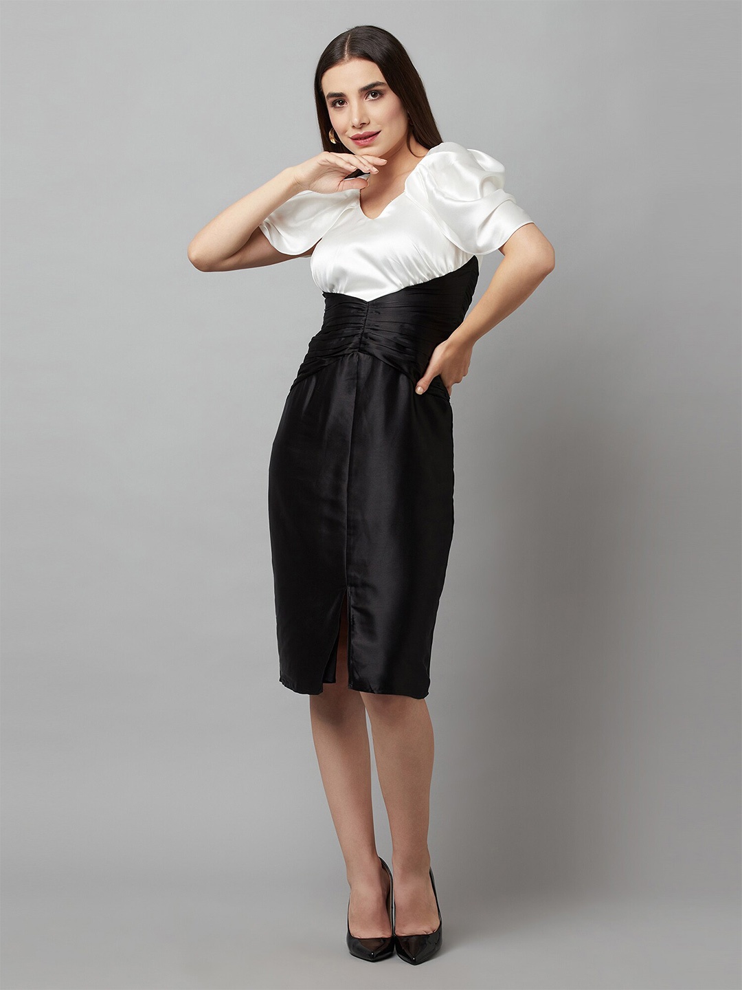 

ATTIC SALT V-Neck Sheath Dress, Black