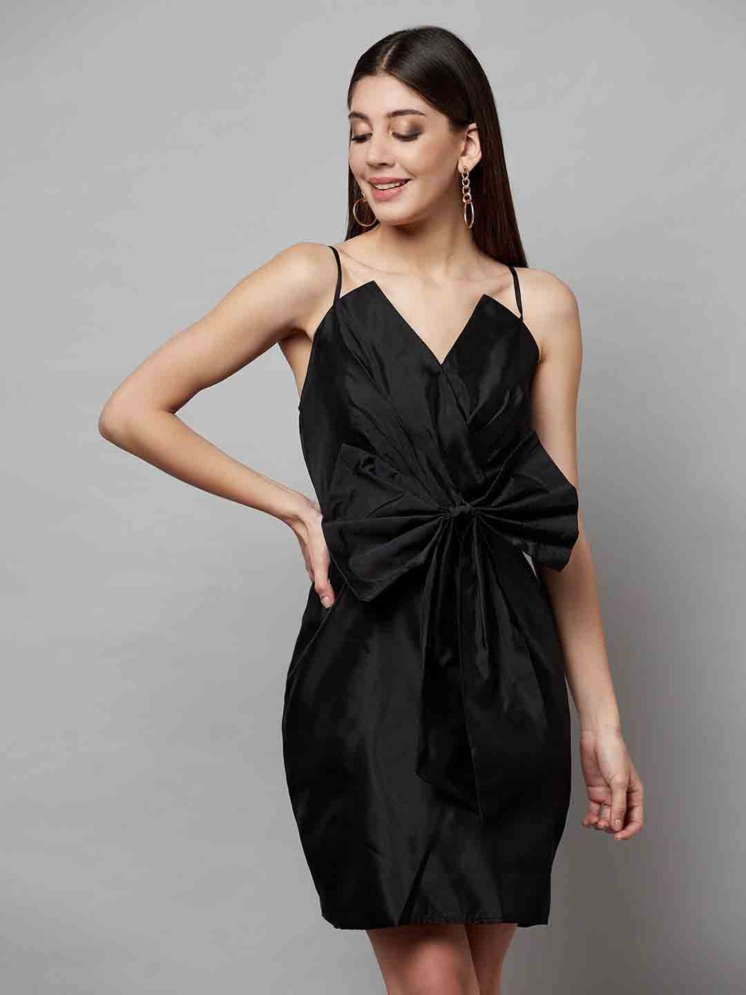 

ATTIC SALT Shoulder Straps Mini Sheath Dress, Black