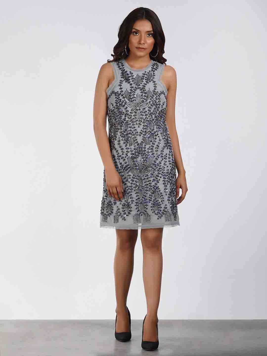 

ATTIC SALT Sleeveless A-Line Dress, Grey