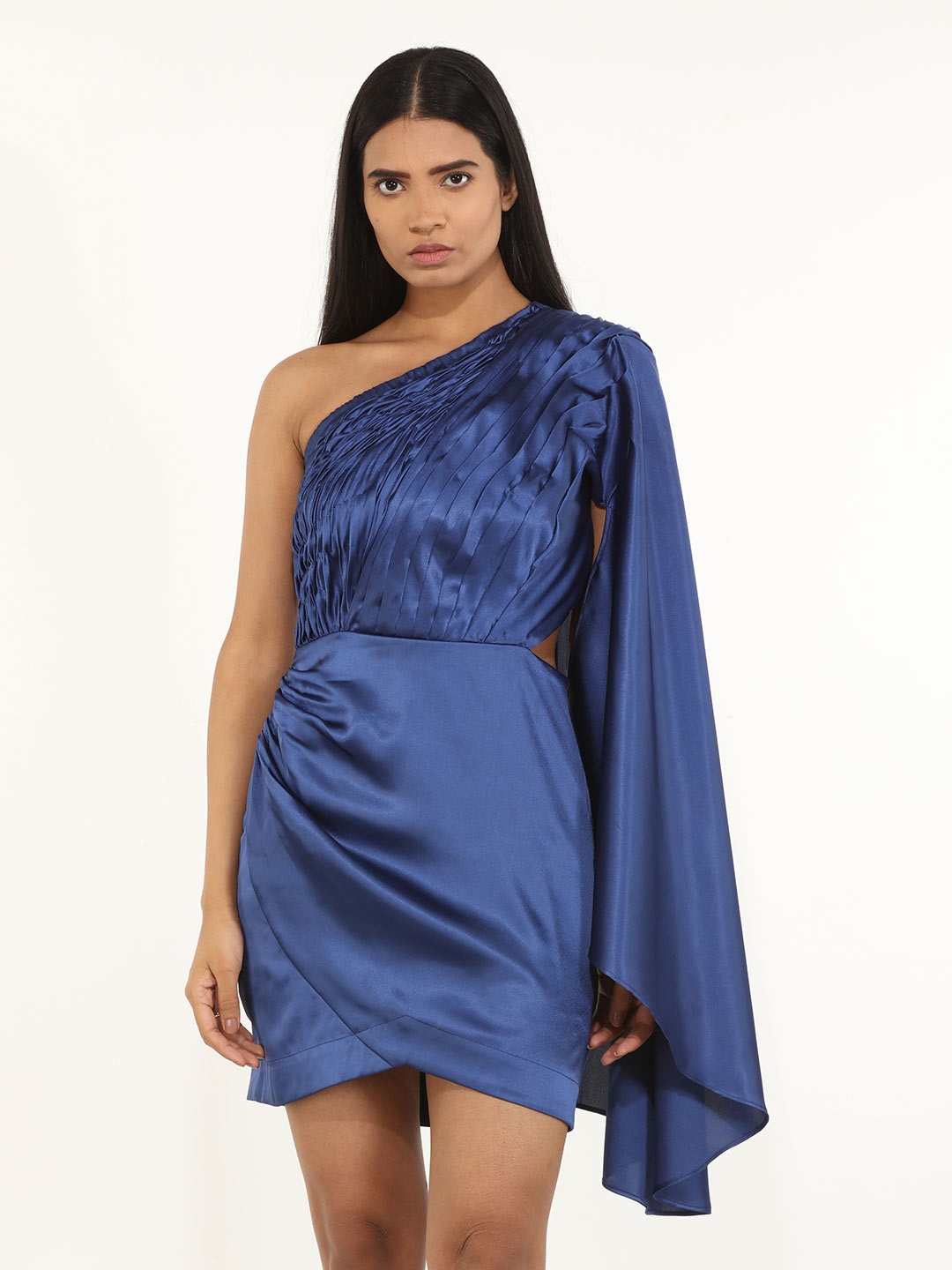 

ATTIC SALT Flared Sleeve Fit & Flare Mini Dress, Blue