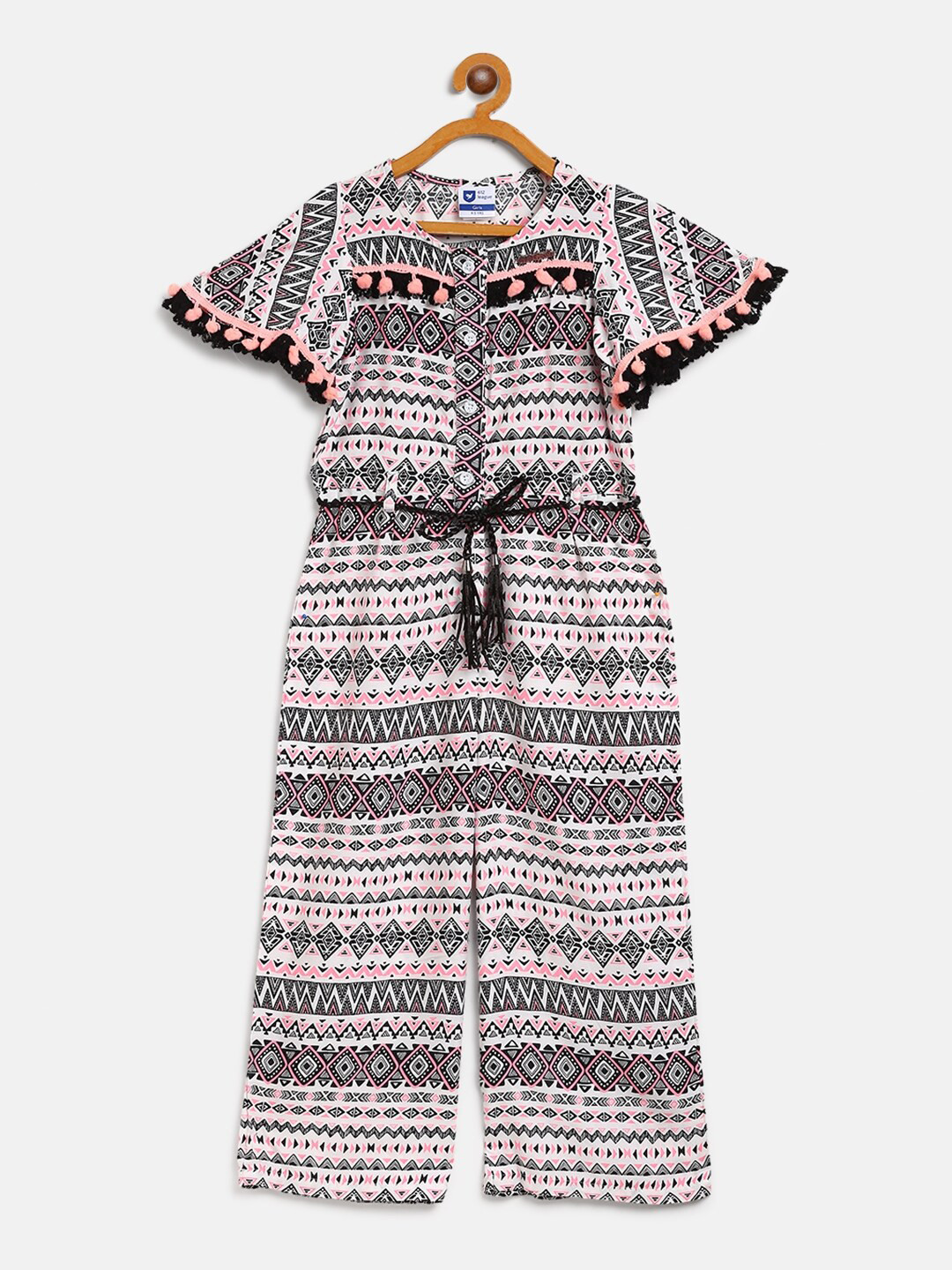 

612League Girls Tribal Print Flutter Sleeve Maxi Dress, White