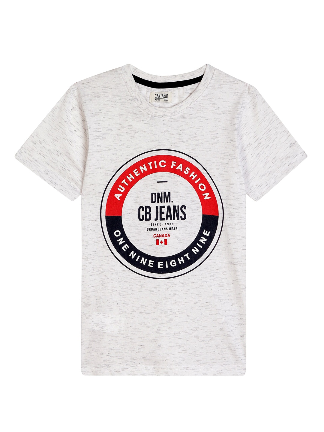 

Cantabil Boys Graphic Printed Round Neck Cotton T-shirt, Off white