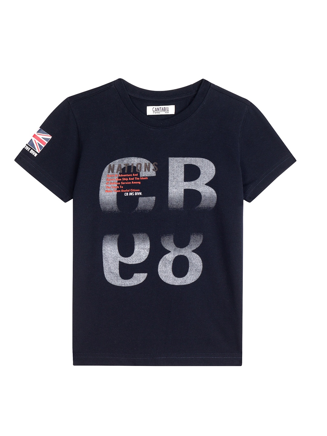 

Cantabil Boys Typography Printed T-shirt, Navy blue