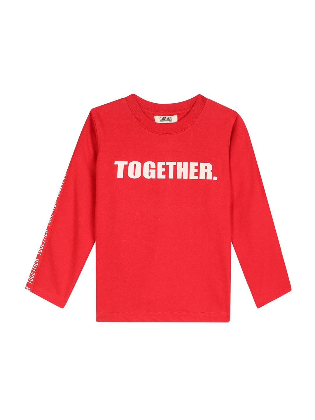 

Cantabil Boys Typography Printed T-shirt, Red