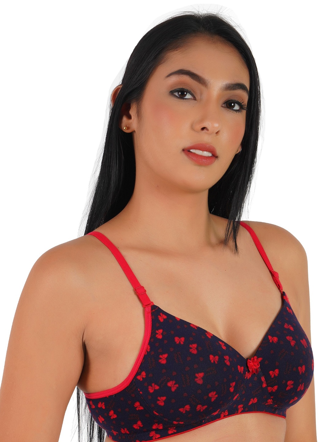 

LADYLAND Printed Lightly Padded All Day Comfort Push-Up Bra, Navy blue