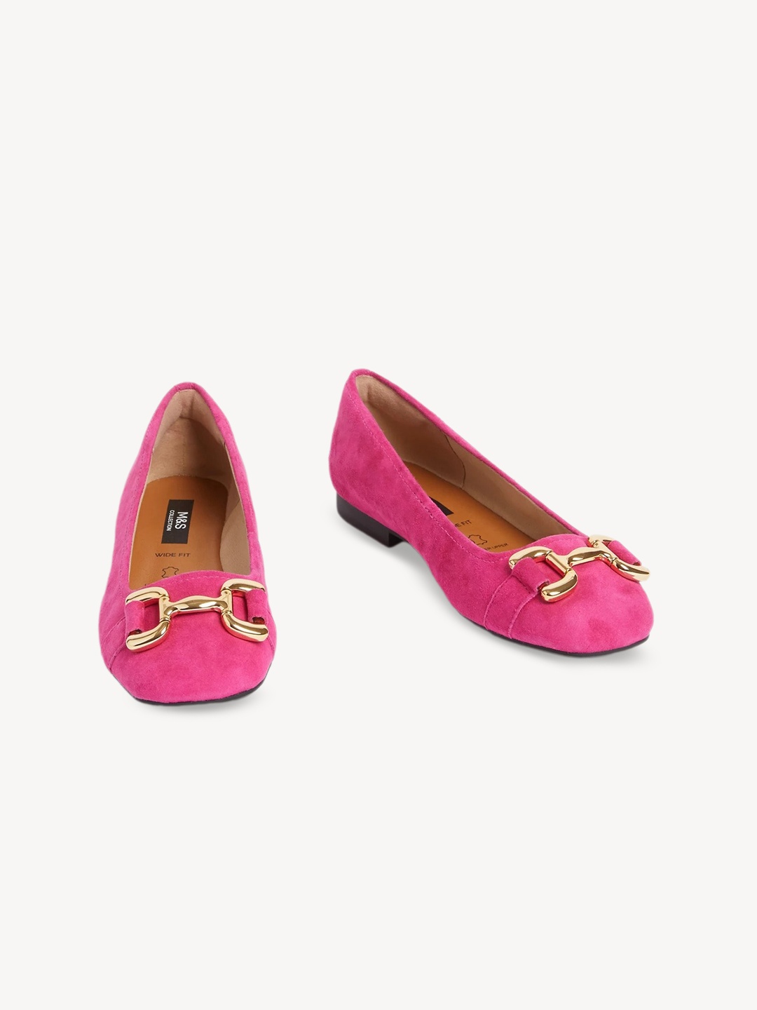 

Marks & Spencer Buckle Embellished Ballerinas, Pink