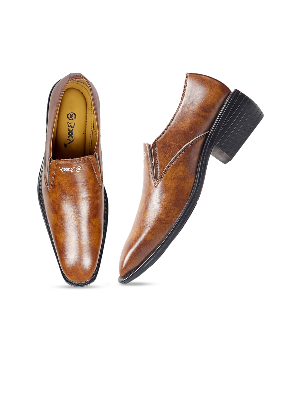 

Bxxy Men Tan Slip-On Formal Elevator Loafer