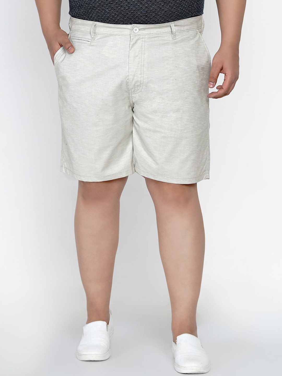

John Pride Men Mid-Rise Shorts, Grey