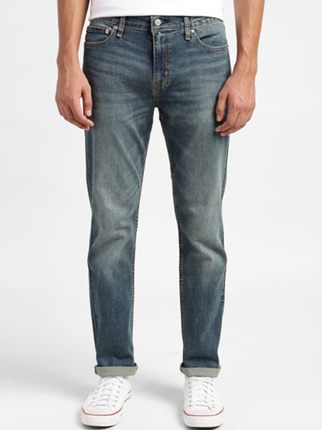 

Levis Men Slim Fit Heavy Fade Stretchable Jeans, Blue