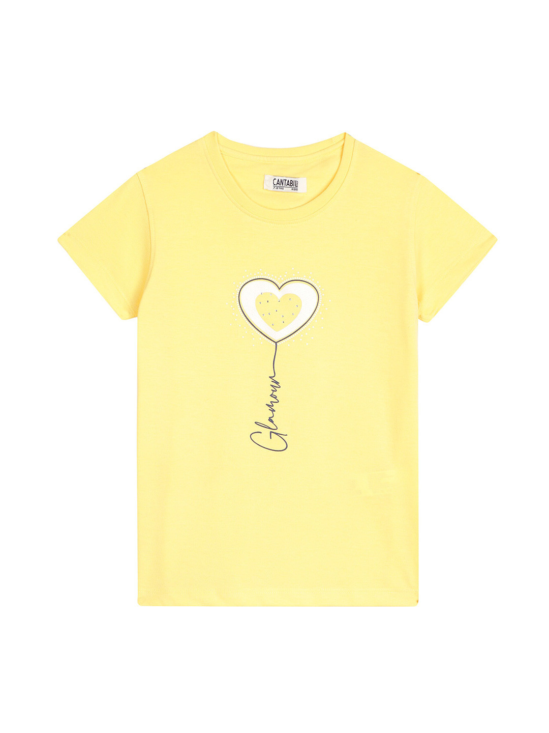 

Cantabil Girls Graphic Printed Round Neck Cotton T-shirt, Yellow