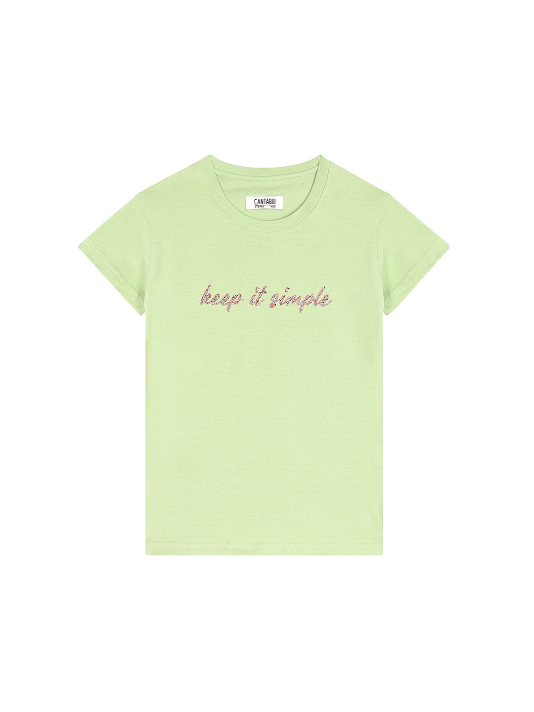 

Cantabil Girls Typography Printed T-shirt, Green