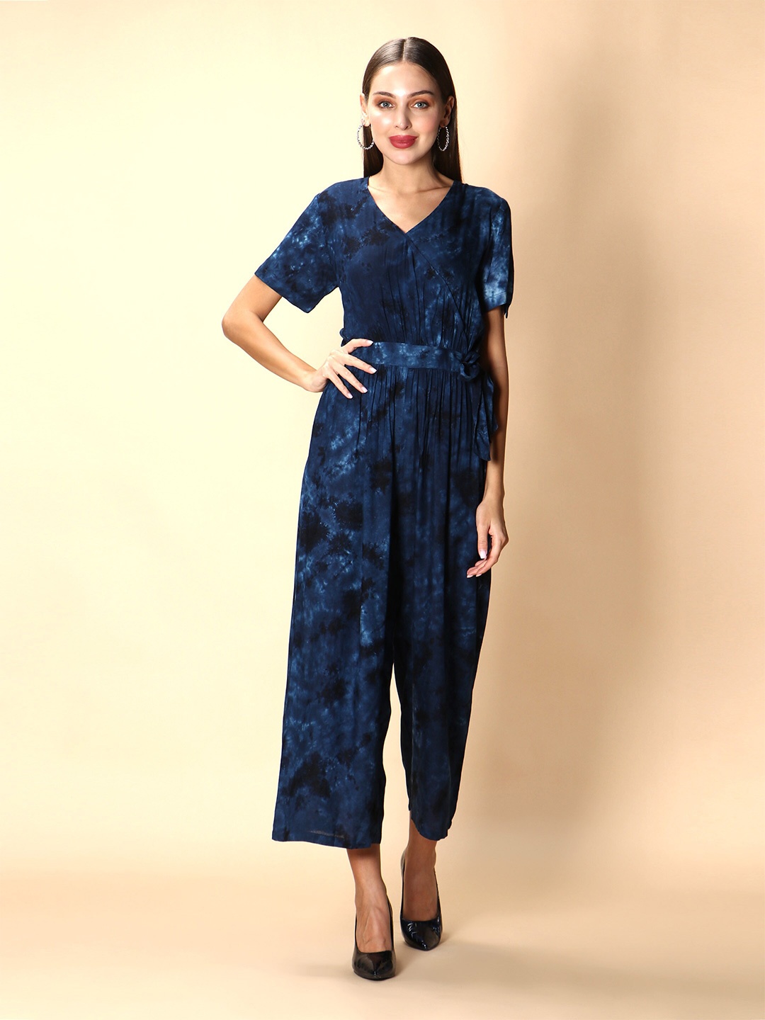 

DEBONATELLA Printed Basic Jumpsuit, Navy blue