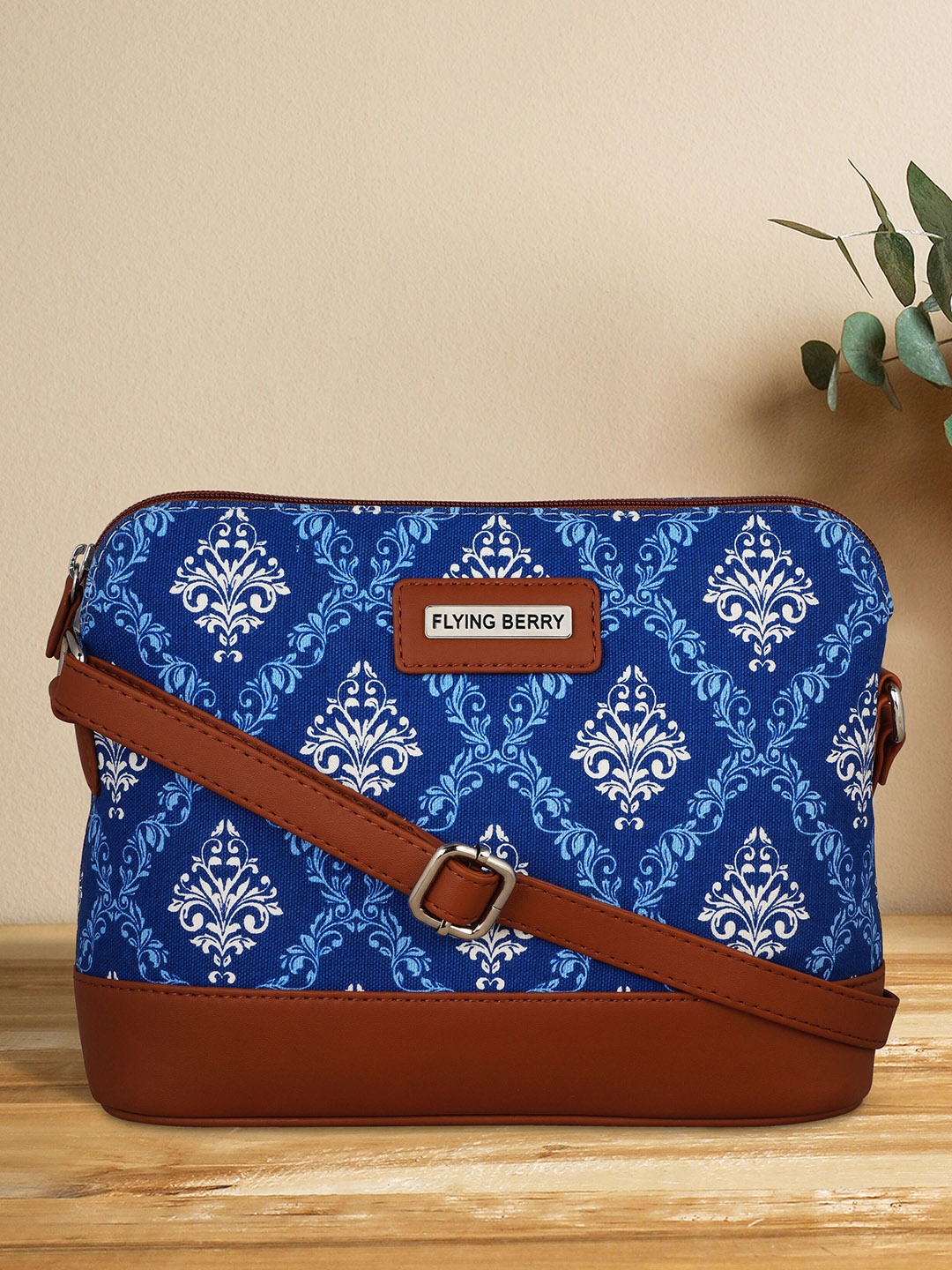 

FLYING BERRY Women Printed Sling Bag, Blue