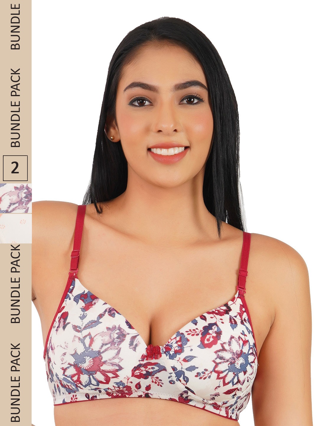 

LADYLAND Pack Of 2 Assorted Printed Lightly Padded All Day Comfort Push-Up Bra