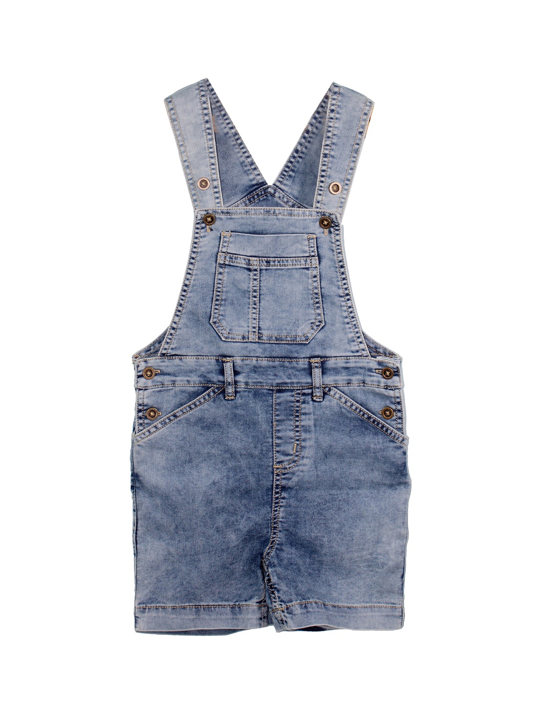 

KiddoPanti Boys Straight-Leg Denim Shorts Dungarees, Blue