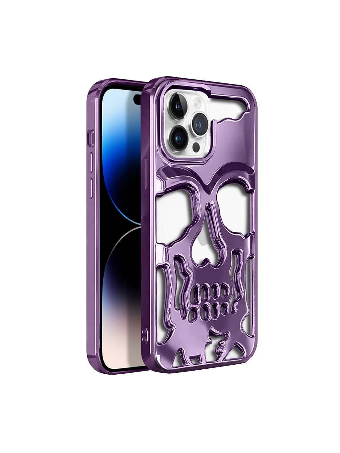 

Karwan iPhone 14 Pro Skull Back Case, Purple
