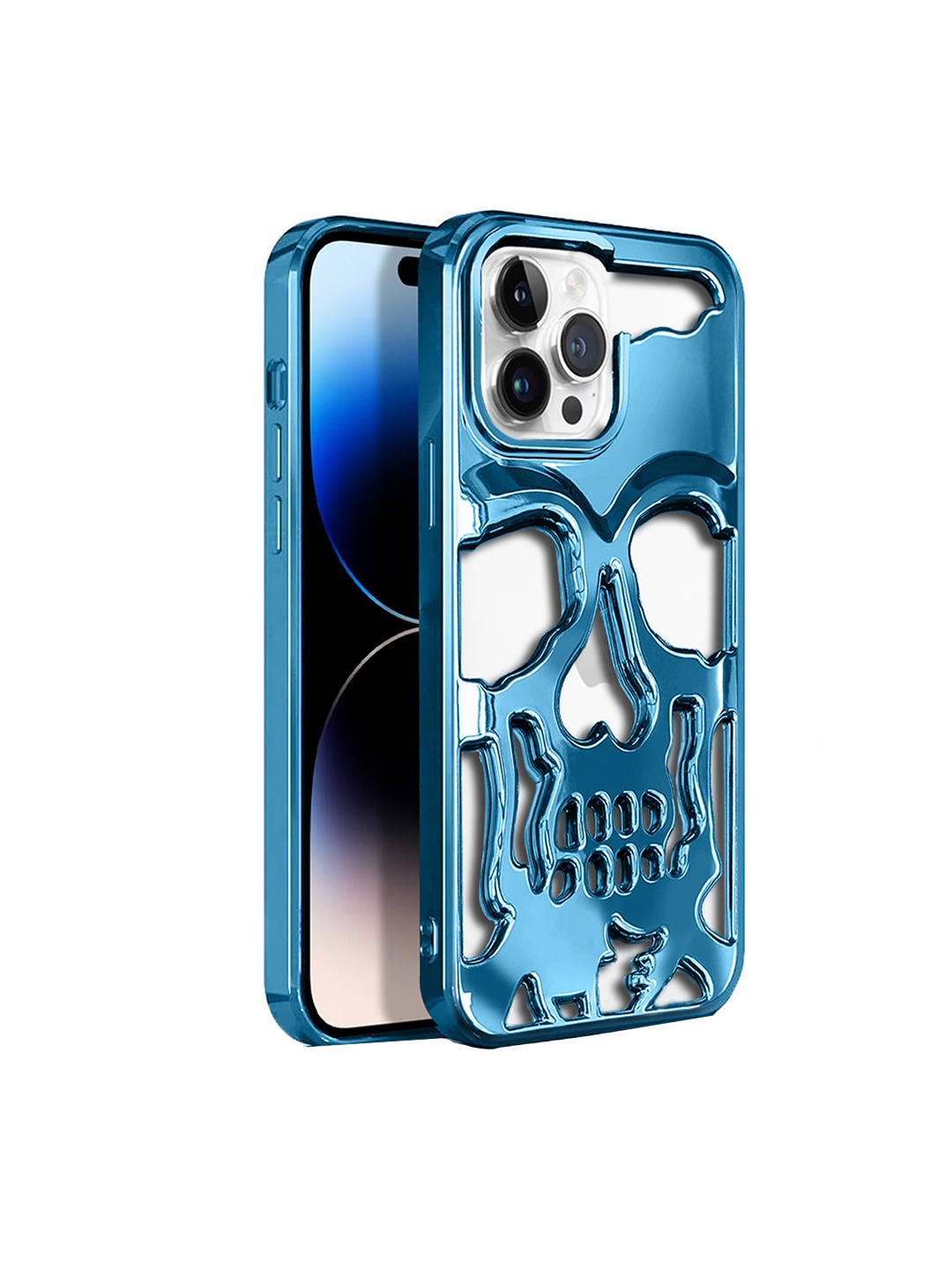 

Karwan iPhone 14 Pro Skull Back Case, Blue
