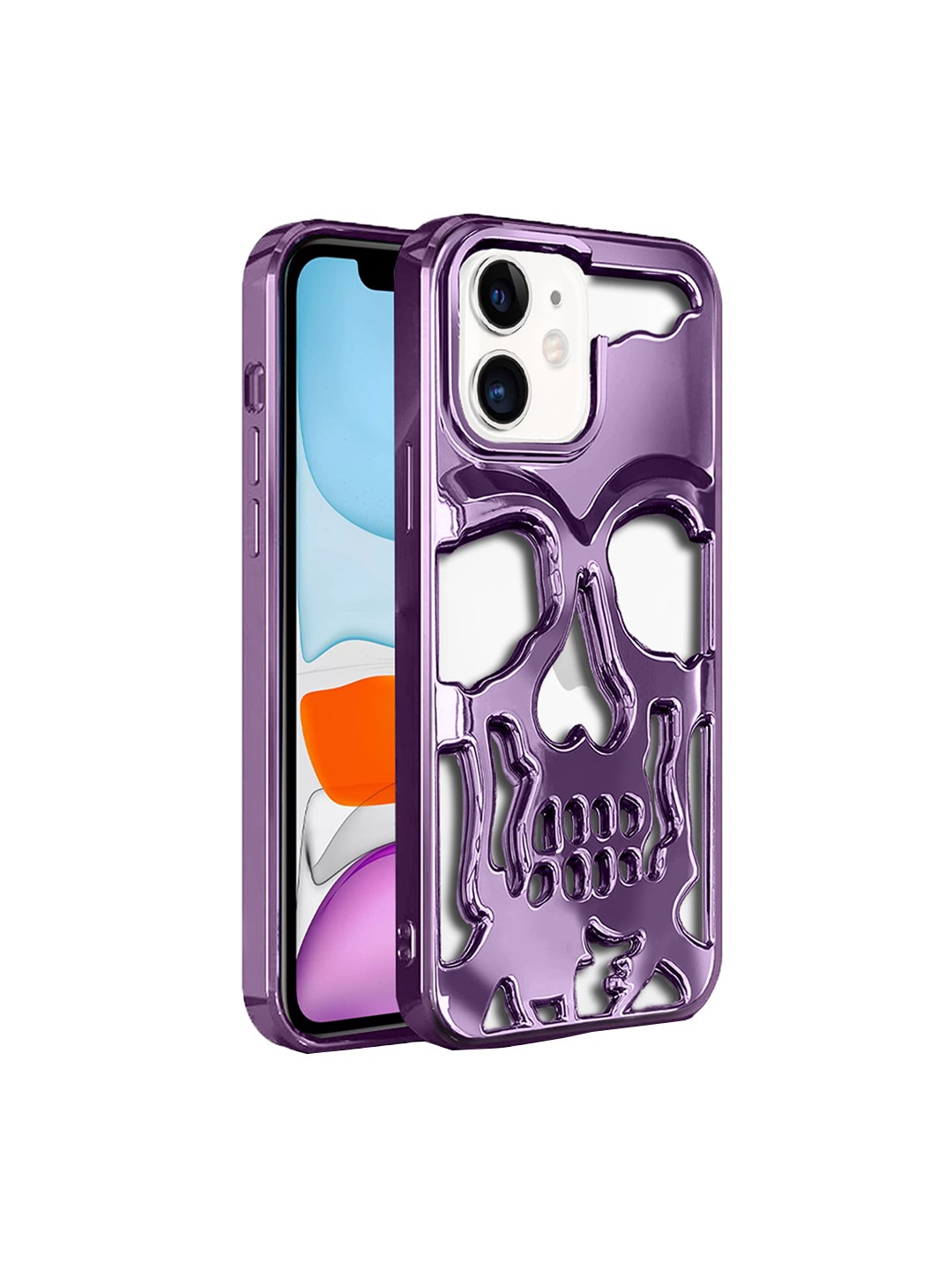 

Karwan iPhone 11 Skull Design Horror Skeleton Back Case, Purple