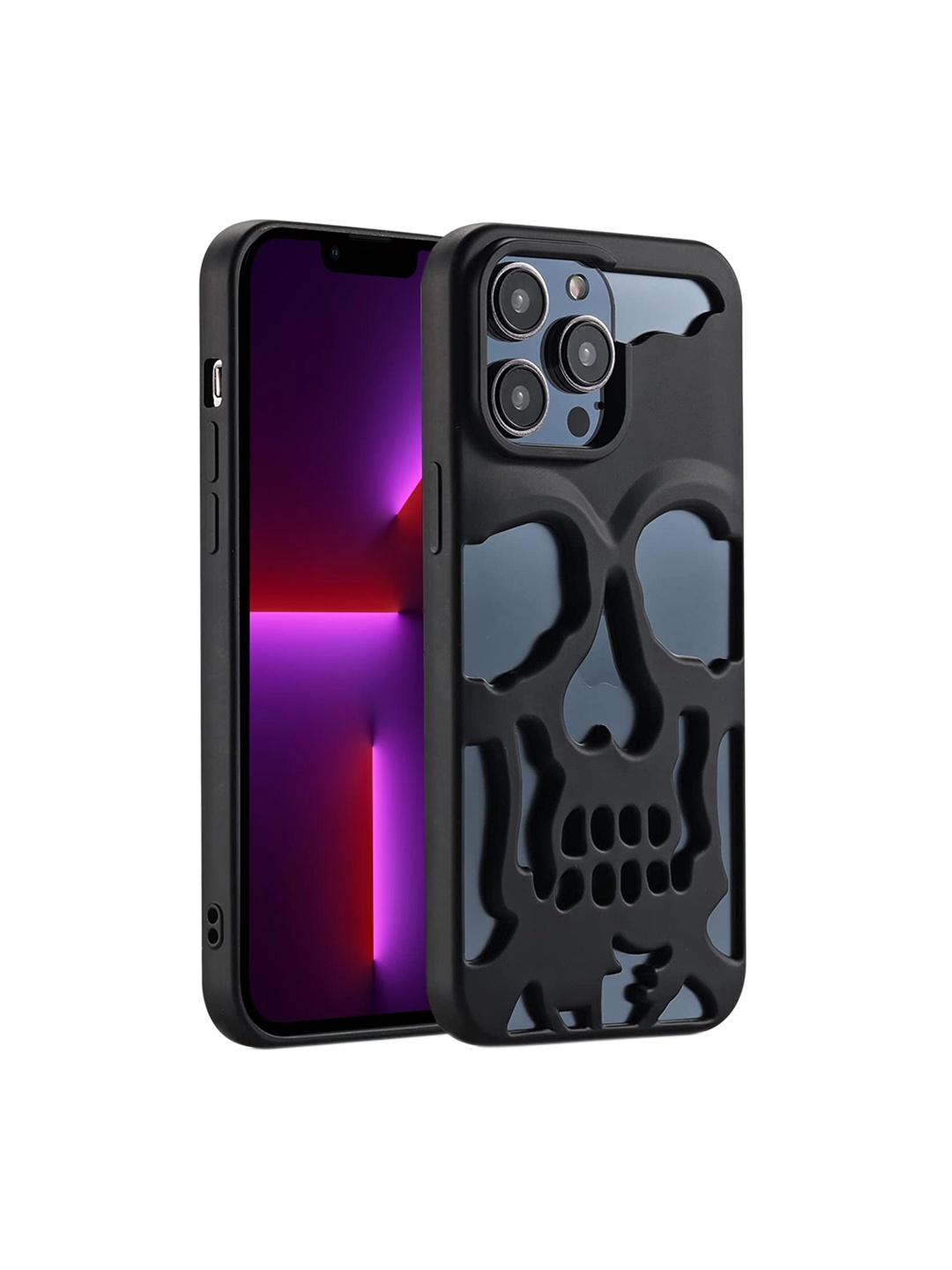 

Karwan Cover Compatible iPhone 12 Pro Max Skull Design Horror Skeleton Back Case, Black