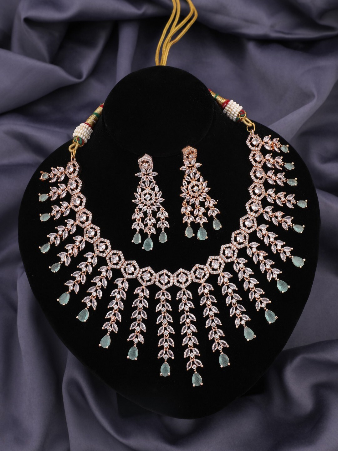 

Vita Bella Rose Gold-Plated Stone-Studded Jewellery Set