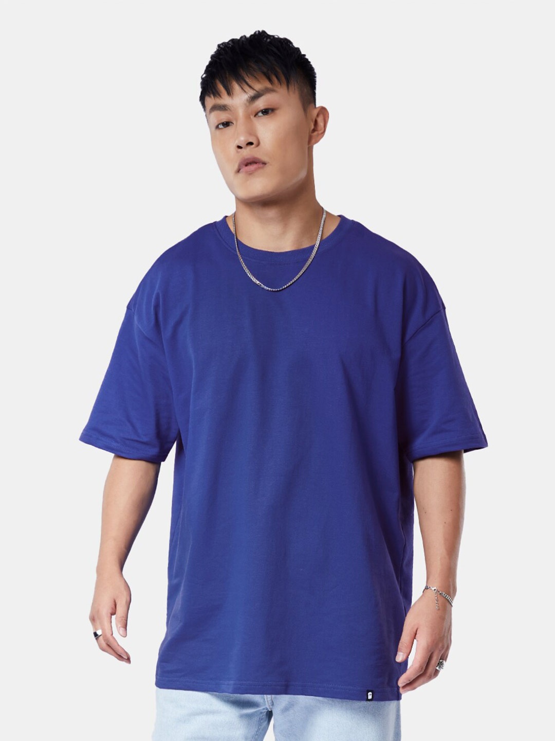 

The Souled Store Blue Oversize Cotton T-shirt
