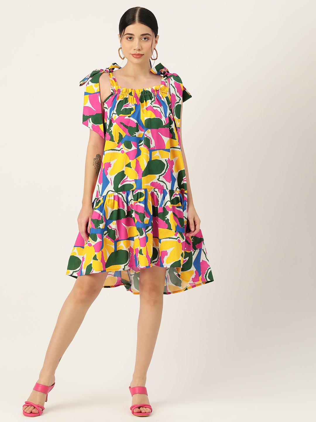 

Rue Collection Printed Cotton A-line Dress, Multi